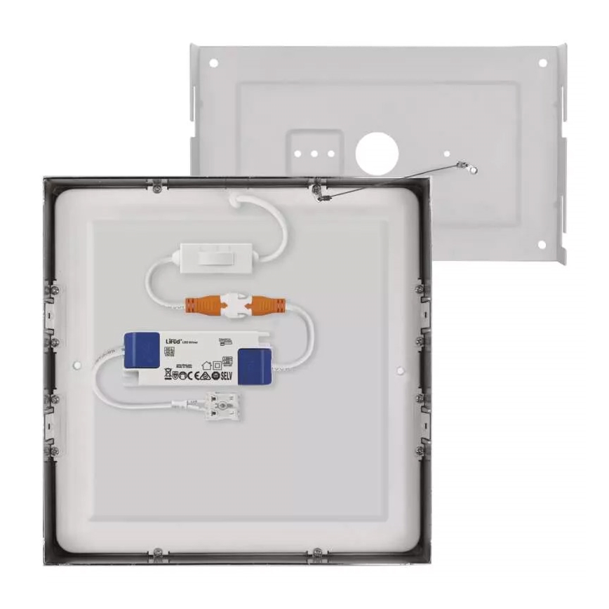 LED taklampa NEXXO LED/21W/230 3000/3500/4000K 22,5x22,5 cm matt krom