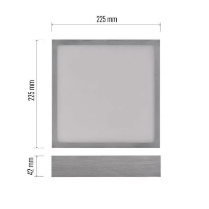 LED taklampa NEXXO LED/21W/230 3000/3500/4000K 22,5x22,5 cm matt krom