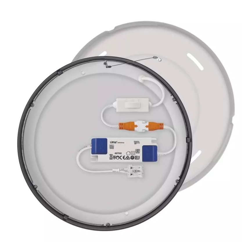 LED Taklampa NEXXO LED/21W/230V 3000/3500/4000K d. 22,5 cm svart
