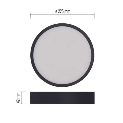 LED Taklampa NEXXO LED/21W/230V 3000/3500/4000K d. 22,5 cm svart