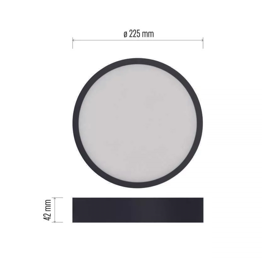 LED Taklampa NEXXO LED/21W/230V 3000/3500/4000K d. 22,5 cm svart