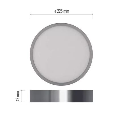 LED taklampa NEXXO LED/21W/230V 3000/3500/4000K diameter 22,5 cm skinande krom
