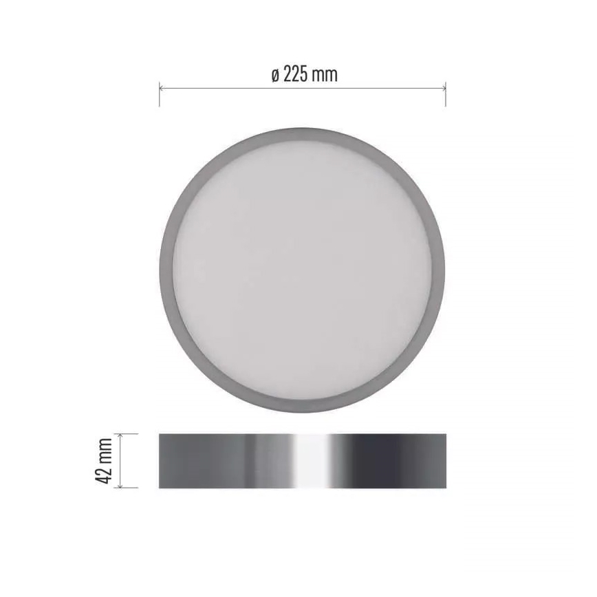LED taklampa NEXXO LED/21W/230V 3000/3500/4000K diameter 22,5 cm skinande krom