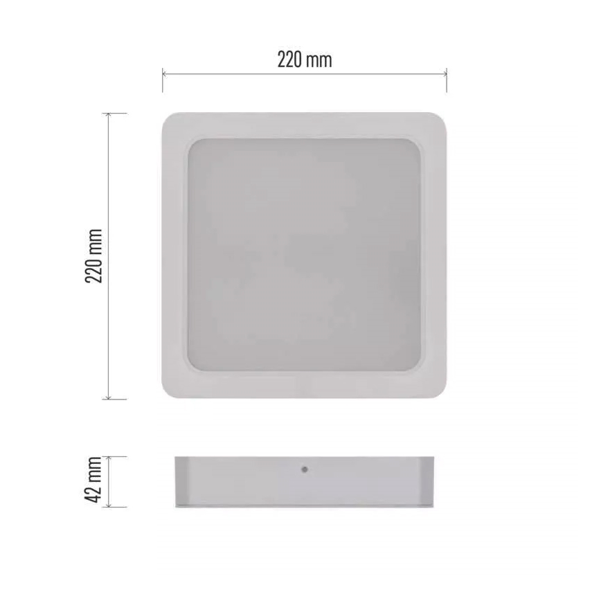 LED taklampa LED/24W/230V 22x22 cm vit