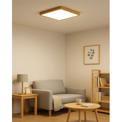 LED taklampa LED/24W/230V 3000/4000/6500K 30x30 cm beige