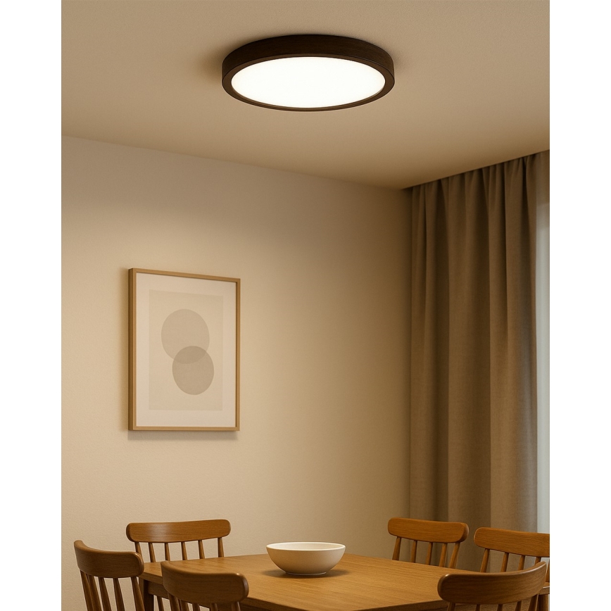 LED taklampa LED/24W/230V 3000/4000/6500K Ø 30 cm brun