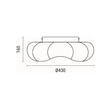 LED taklampa LED/24W/230V 3000K svart diameter 43 cm