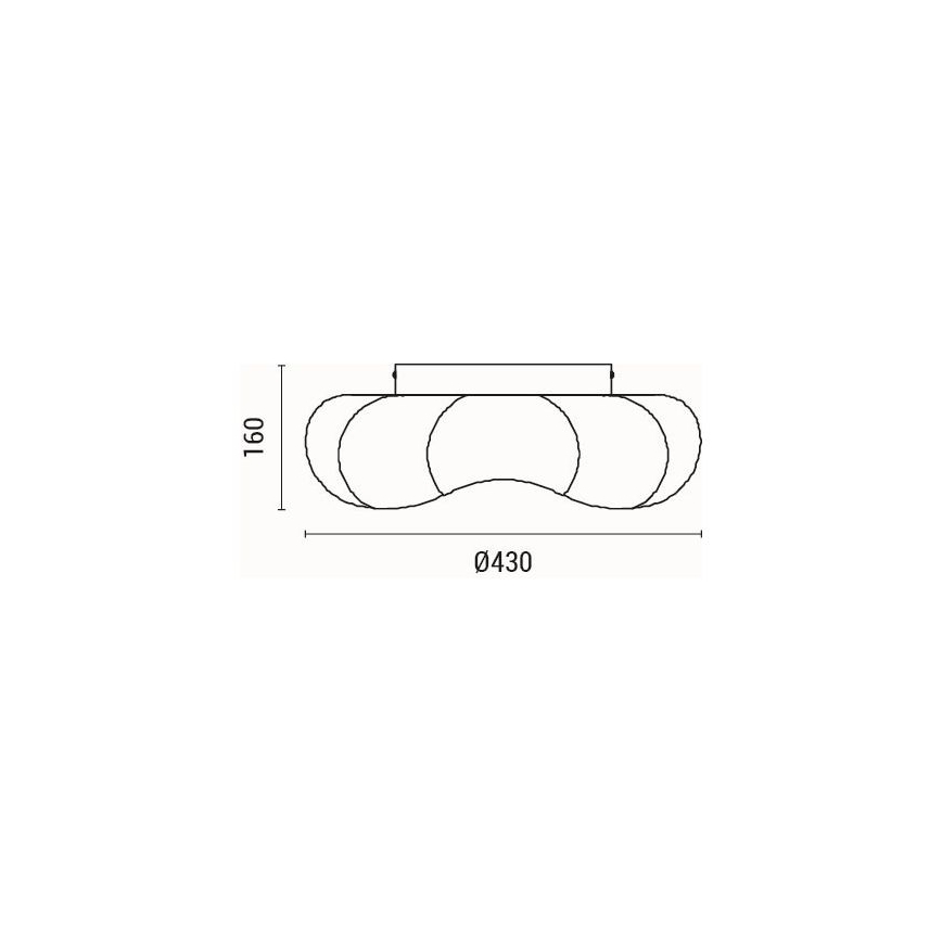 LED taklampa LED/24W/230V 3000K svart diameter 43 cm