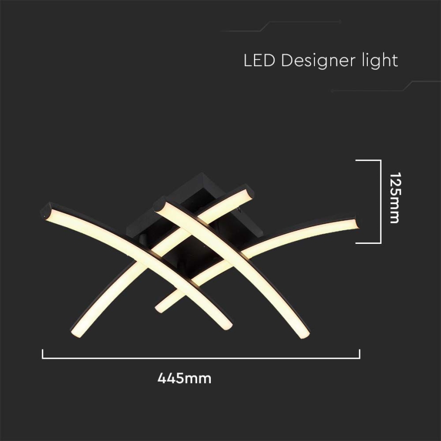 LED taklampa LED/24W/230V 3000K svart