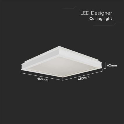 LED taklampa LED/24W/230V 4000K 45x45 cm vit