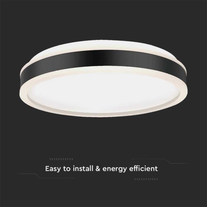 LED taklampa LED/24W/230V 4000K svart
