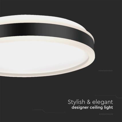 LED taklampa LED/24W/230V 4000K svart