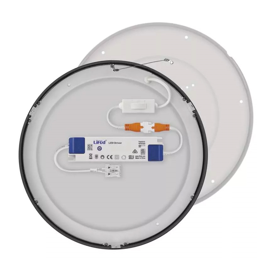 LED Taklampa NEXXO LED/28,5W/230V 3000/3500/4000K d. 30 cm svart