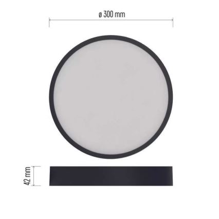 LED Taklampa NEXXO LED/28,5W/230V 3000/3500/4000K d. 30 cm svart