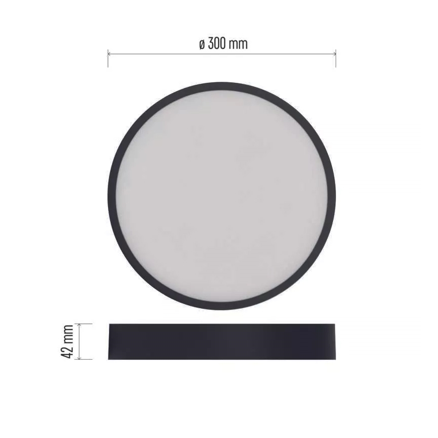 LED Taklampa NEXXO LED/28,5W/230V 3000/3500/4000K d. 30 cm svart