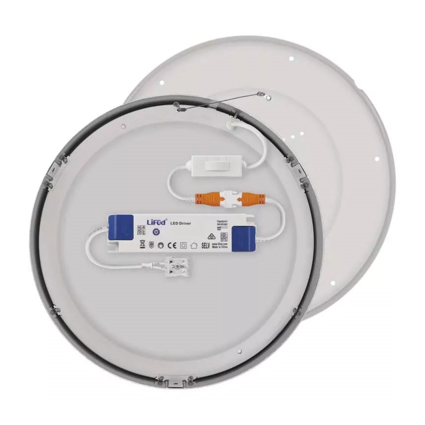 LED taklampa NEXXO LED/28,5W/230V 3000/3500/4000K diameter 30 cm skinande krom