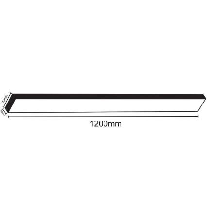 LED taklampa LED/32W/230V 4000K 120x7 cm svart