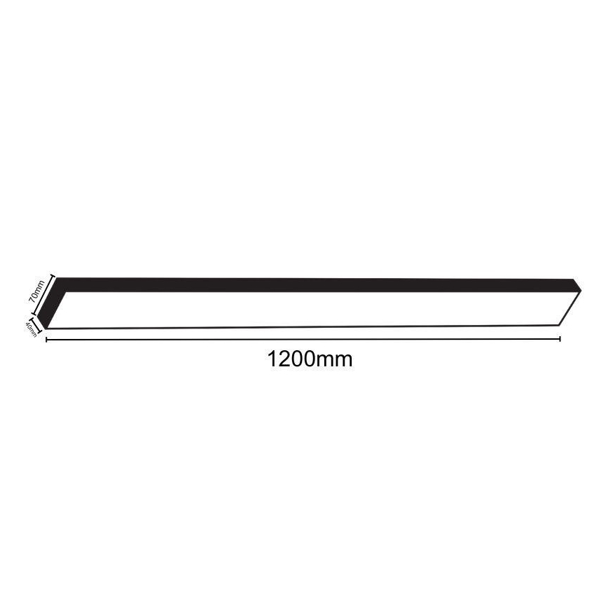 LED taklampa LED/32W/230V 4000K 120x7 cm svart