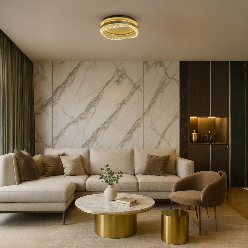 LED-taklampa LED/36W/230V Ø 43 cm guldfärgad