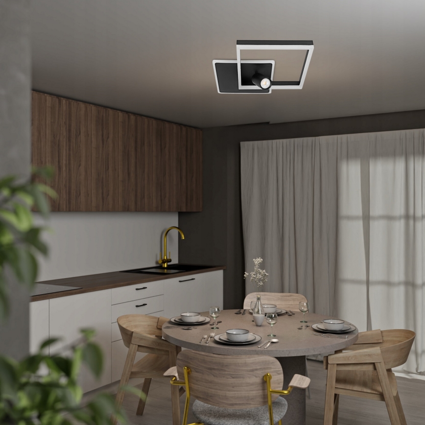 LED taklampa LED/38W/230V + 1xGU10/30W svart