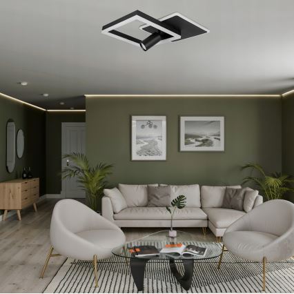 LED taklampa LED/38W/230V + 1xGU10/30W svart