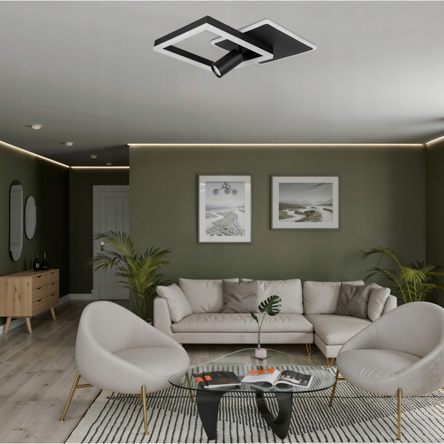 LED taklampa LED/38W/230V + 1xGU10/30W svart