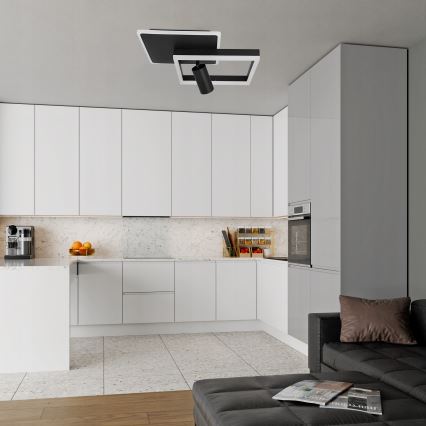 LED taklampa LED/38W/230V + 1xGU10/30W svart