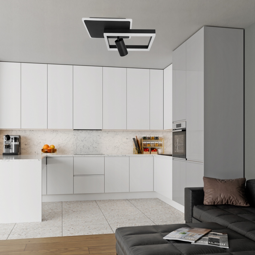 LED taklampa LED/38W/230V + 1xGU10/30W svart