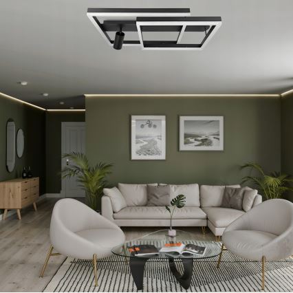 LED taklampa LED/38W/230V + 1xGU10/30W svart