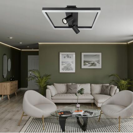 LED-taklampa LED/38W/230V + 2xGU10/30W svart