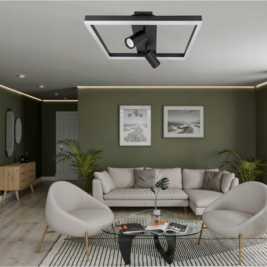 LED-taklampa LED/38W/230V + 2xGU10/30W svart