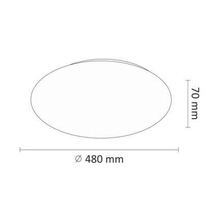 LED taklampa LED/45W/230V 3000K/4000K/6400K diameter 48 cm vit