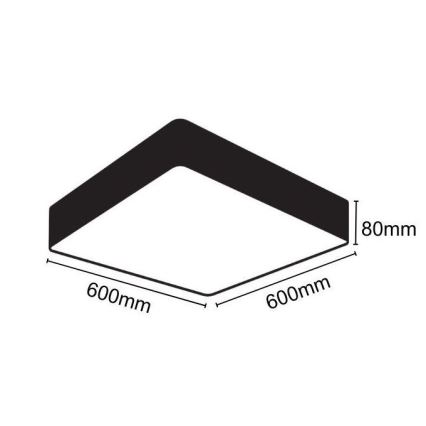 LED taklampa LED/65W/230V 4000K 60x60 cm