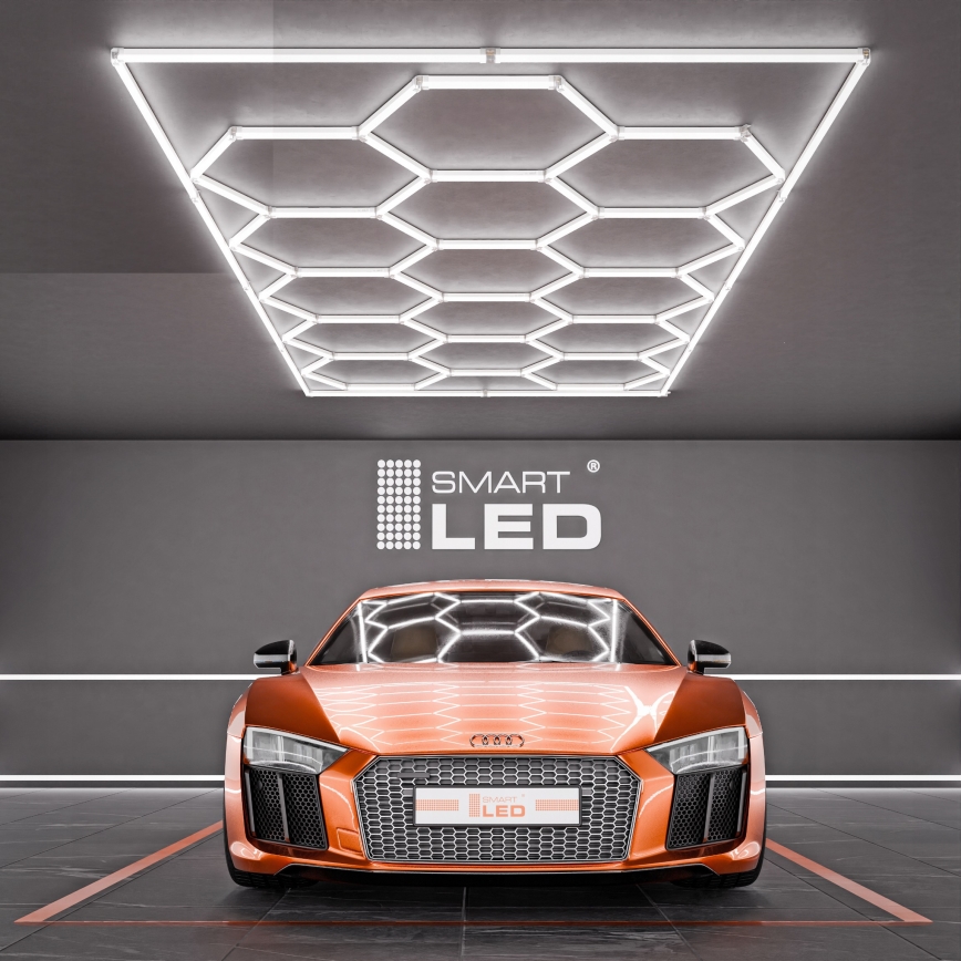 LED-takarmatur HEXAGON LED/696W/85-265V 6500K 484x243 cm CRI 90 IP54 vit