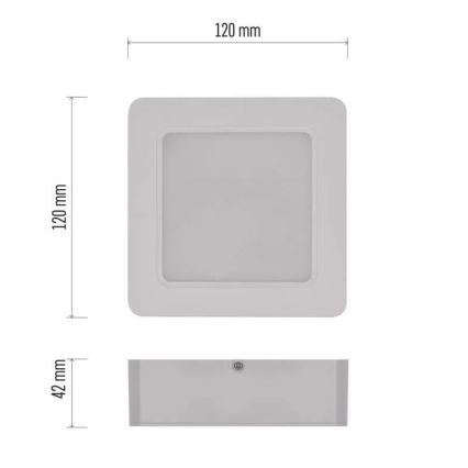 LED taklampa LED/9W/230V 12x12 cm vit