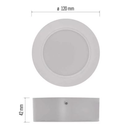LED taklampa LED/9W/230V diameter 12 cm vit