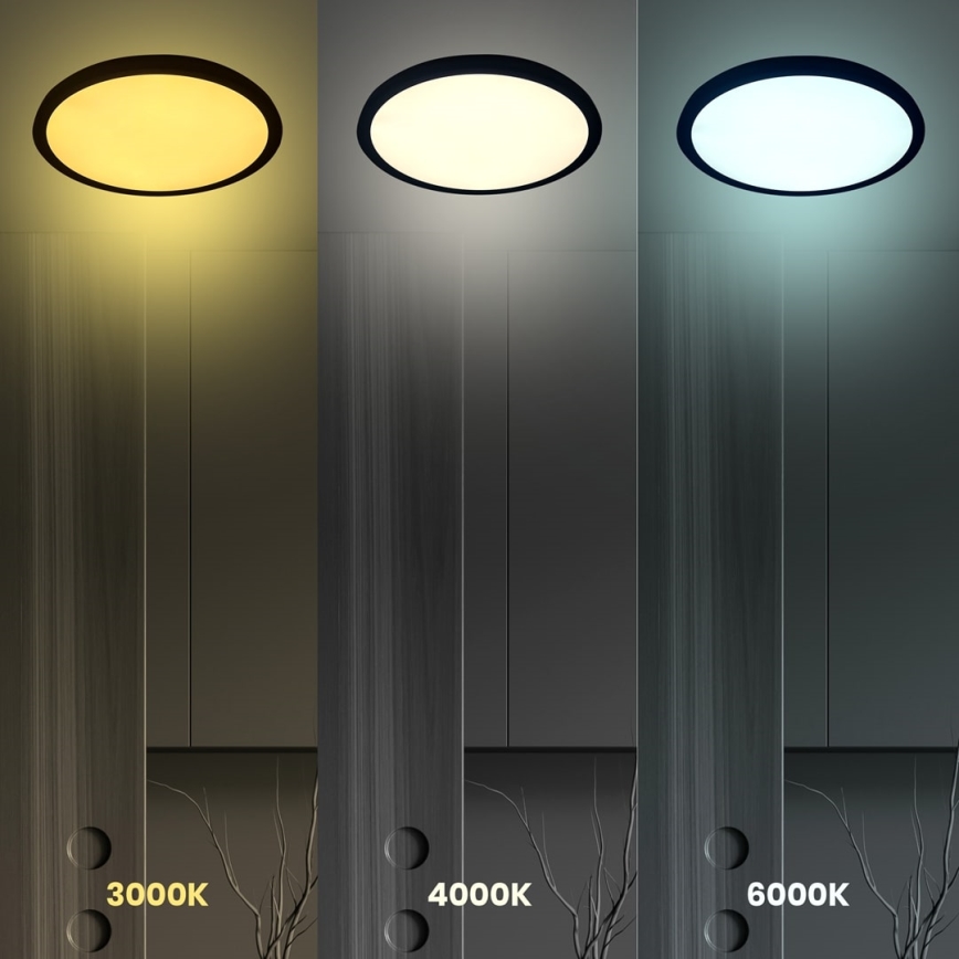 LED taklampa MAQ LED/50W/230V 3000/4000/6500K IP40 svart