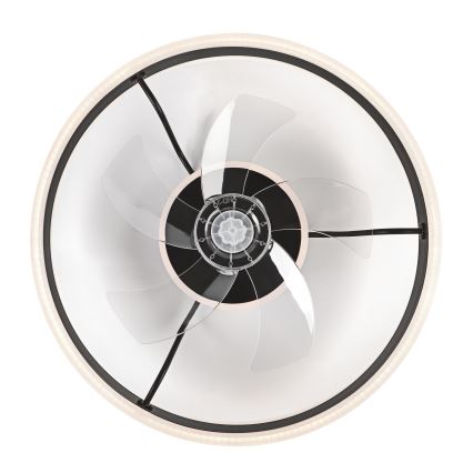 LED Dimbar taklampa med fläkt APOLLO LED/38W/230V svart + fjärrkontroll
