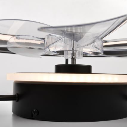 LED Dimbar taklampa med fläkt FARGO LED/37W/230V svart + fjärrkontroll