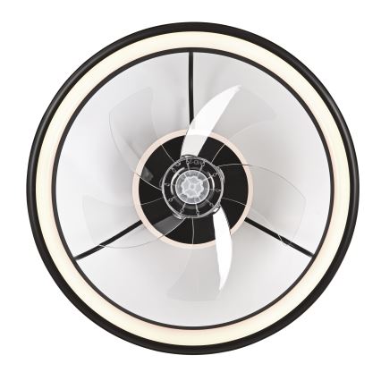 LED Dimbar taklampa med fläkt FARGO LED/37W/230V svart + fjärrkontroll