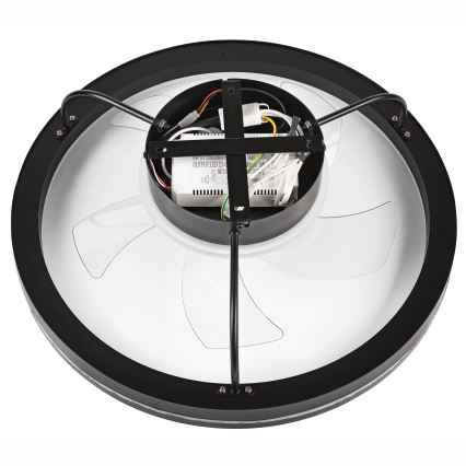LED Dimbar taklampa med fläkt FARGO LED/37W/230V svart + fjärrkontroll