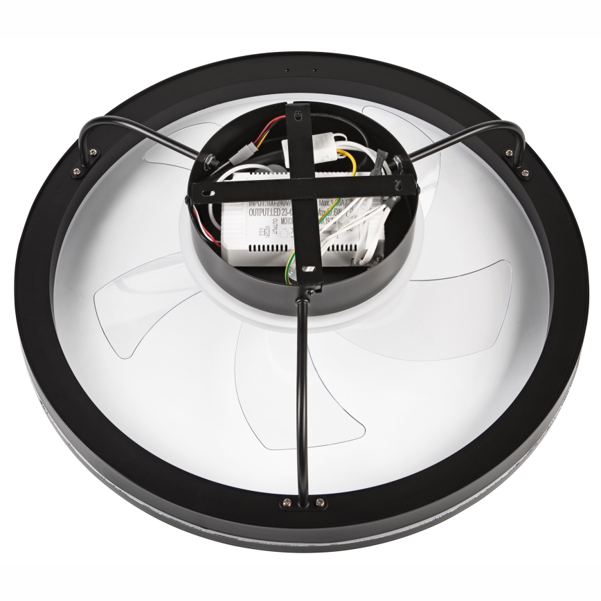 LED Dimbar taklampa med fläkt FARGO LED/37W/230V svart + fjärrkontroll