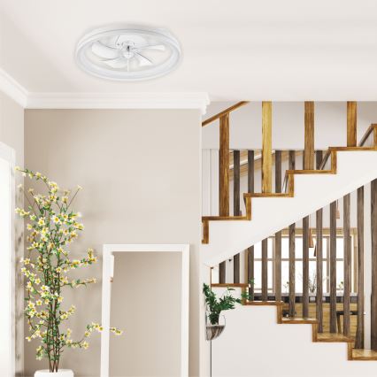 LED Dimbar taklampa med fläkt FARGO LED/37W/230V vit + fjärrkontroll