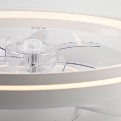 LED Dimbar taklampa med fläkt FARGO LED/37W/230V vit + fjärrkontroll
