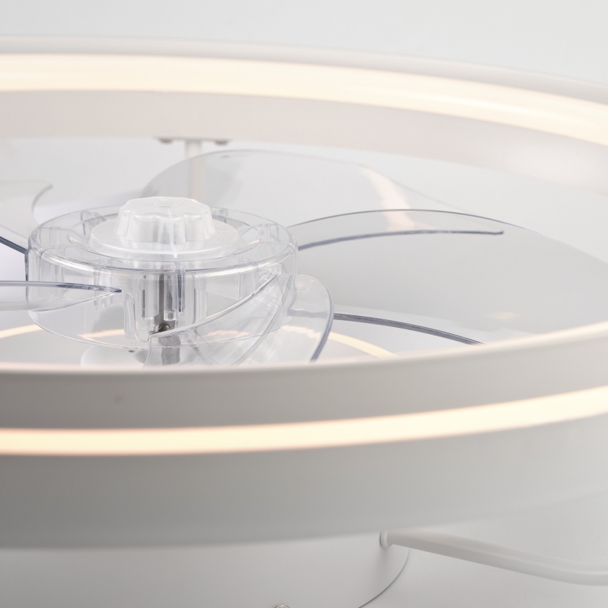 LED Dimbar taklampa med fläkt FARGO LED/37W/230V vit + fjärrkontroll