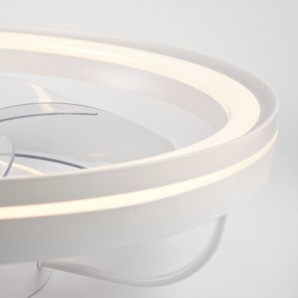 LED Dimbar taklampa med fläkt FARGO LED/37W/230V vit + fjärrkontroll