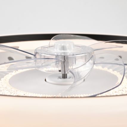 LED Dimbar taklampa med fläkt GEMMA LED/37W/230V vit + fjärrkontroll