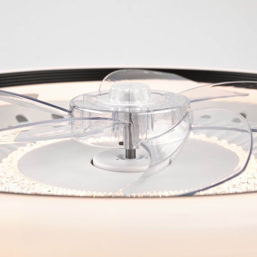 LED Dimbar taklampa med fläkt GEMMA LED/37W/230V vit + fjärrkontroll