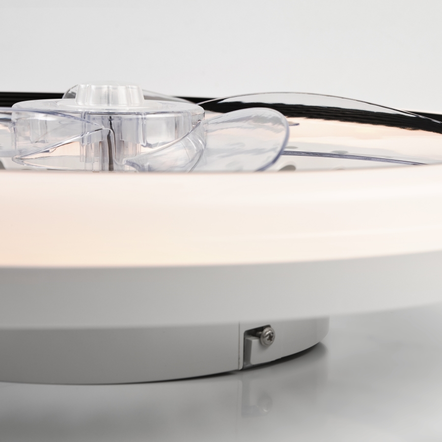 LED Dimbar taklampa med fläkt GEMMA LED/37W/230V vit + fjärrkontroll