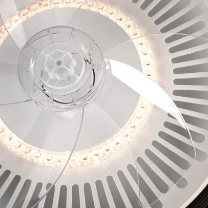 LED Dimbar taklampa med fläkt GEMMA LED/37W/230V vit + fjärrkontroll